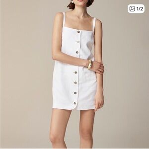 J. Crew Claudia Mini Dress in White Linen